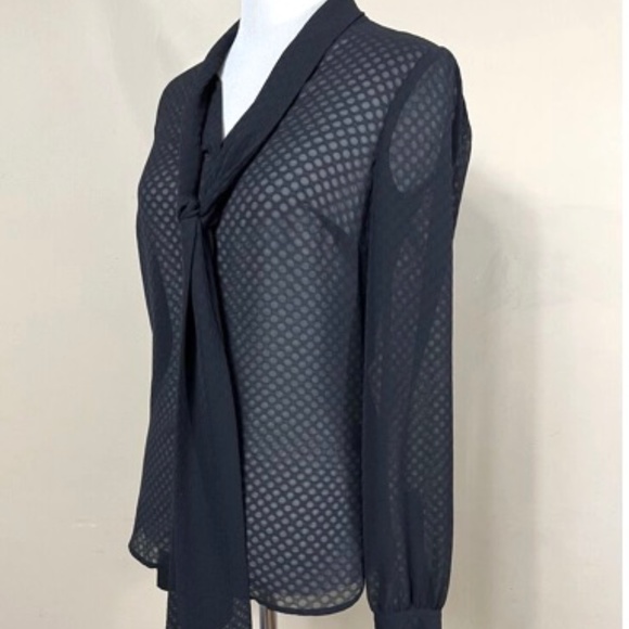 Karen Millen Tie Neck Sheer Blouse - Picture 4 of 9